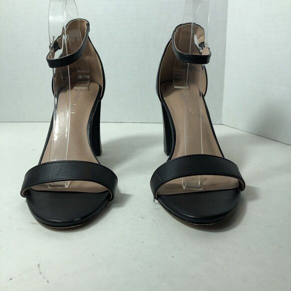 Madden Girl Heels Sandals Womens Size 9 Black Beella Block Ankle Strap Buckle G3 - Picture 5 of 10
